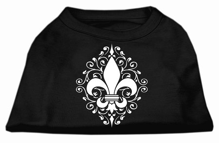 Henna Fleur De Lis Screen Print Shirt Black XS